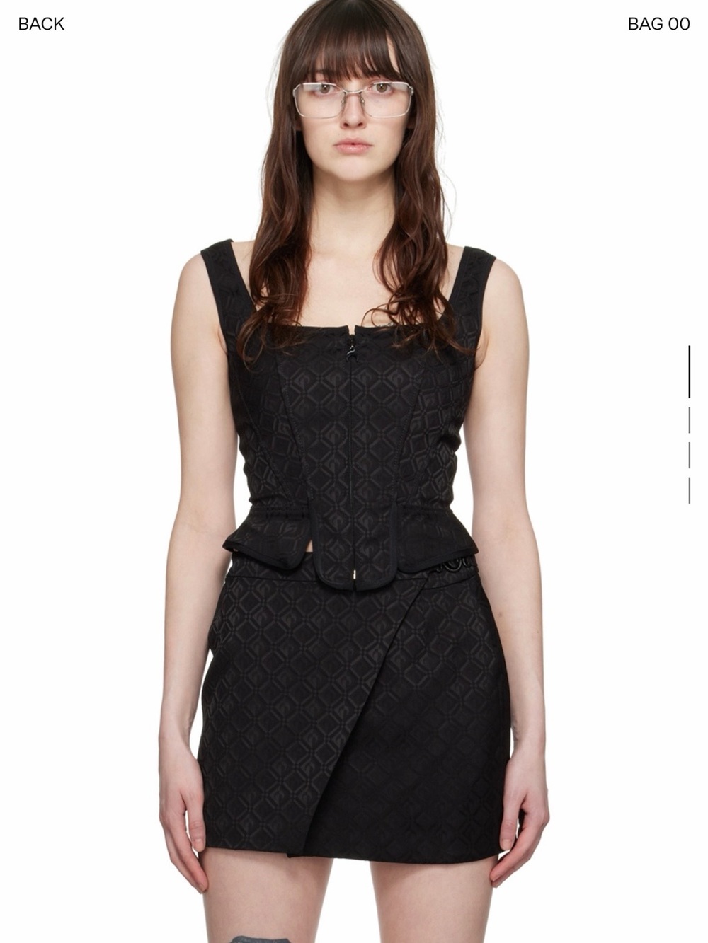 Marine Serre Black Quilted Tank Top